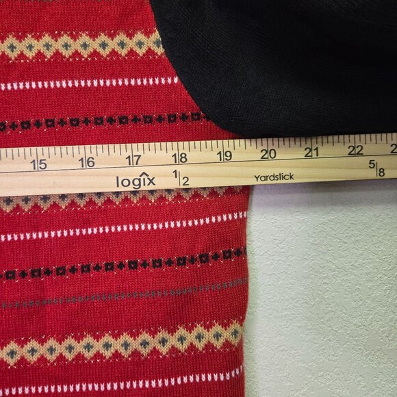 Vintage Fair Isle Granny Core Holiday Christmas Womens Striped Cardigan Sweater - Picture 3 of 7